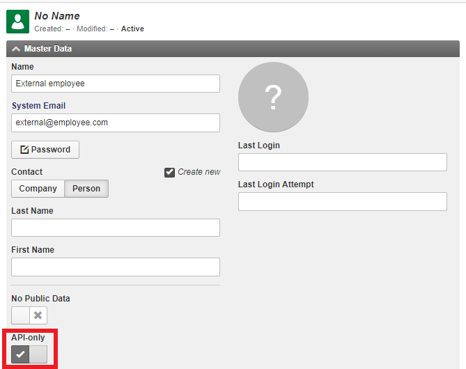 API-only user option for service accounts and integrations