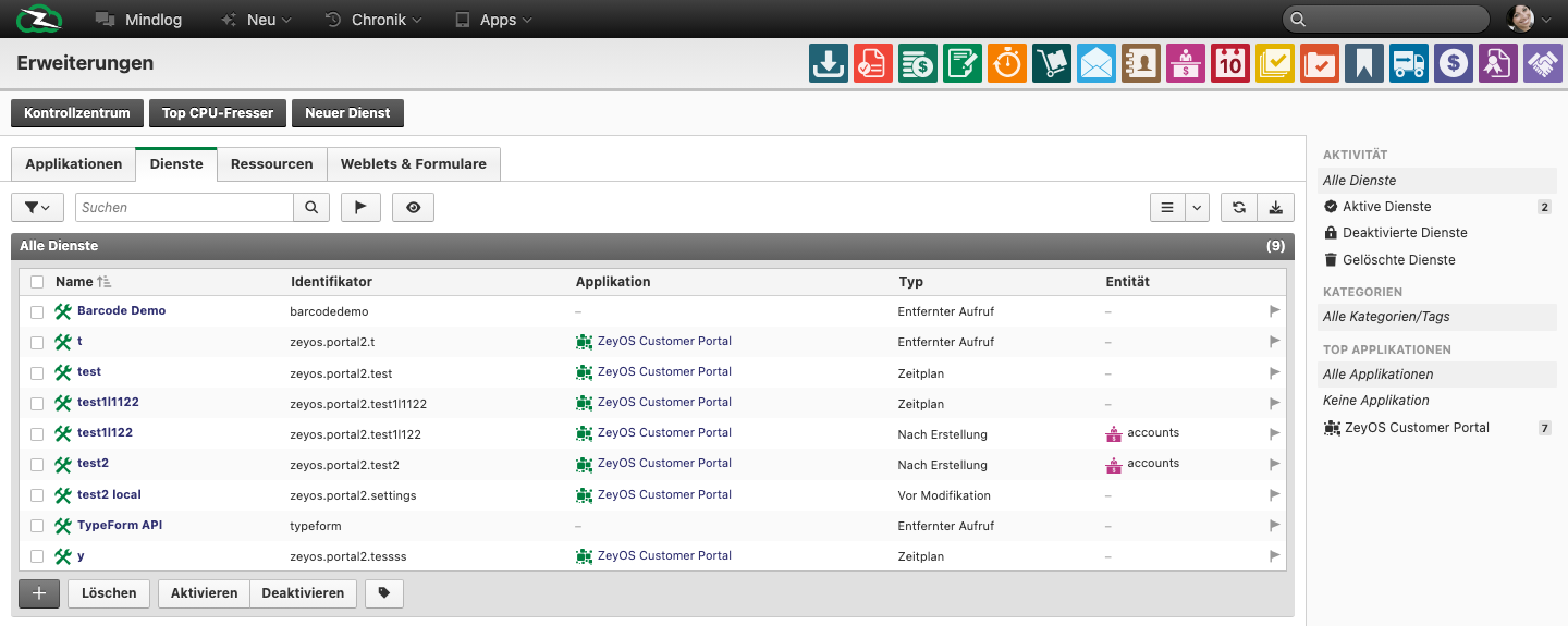 Live extensions workspace